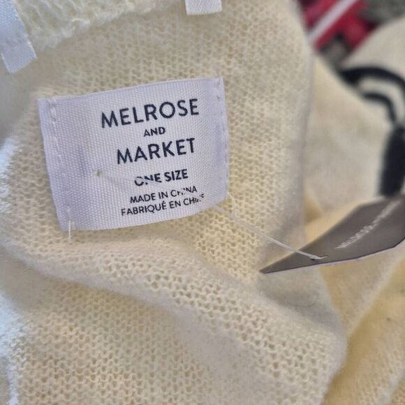 Melrose & Market Women's Cream Poly Knit w Gray & Brown Stripe Accents Open Fron - Picture 12 of 13